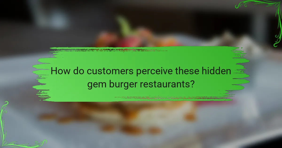 How do customers perceive these hidden gem burger restaurants?