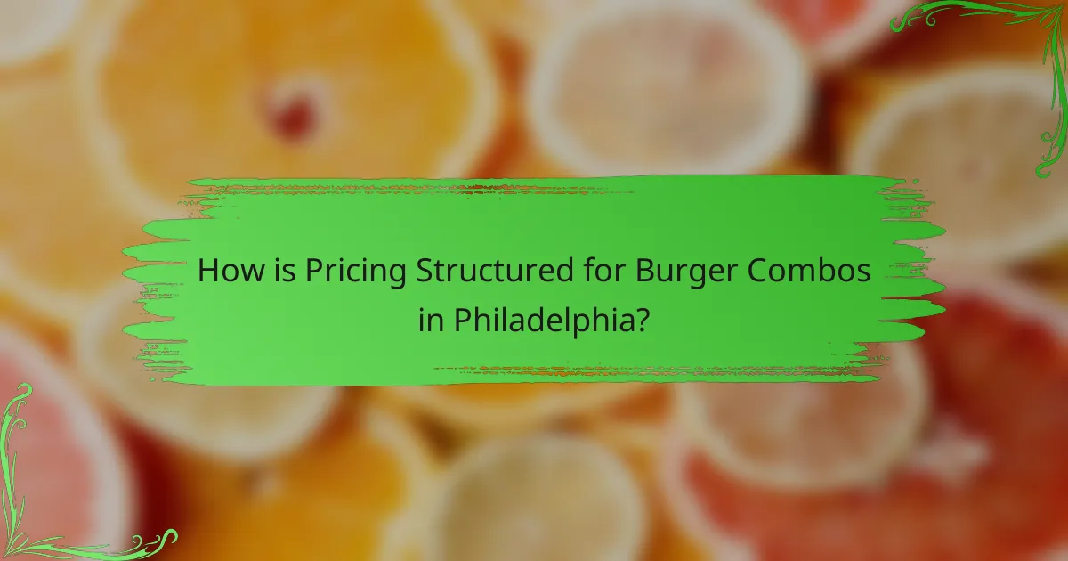 How is Pricing Structured for Burger Combos in Philadelphia?