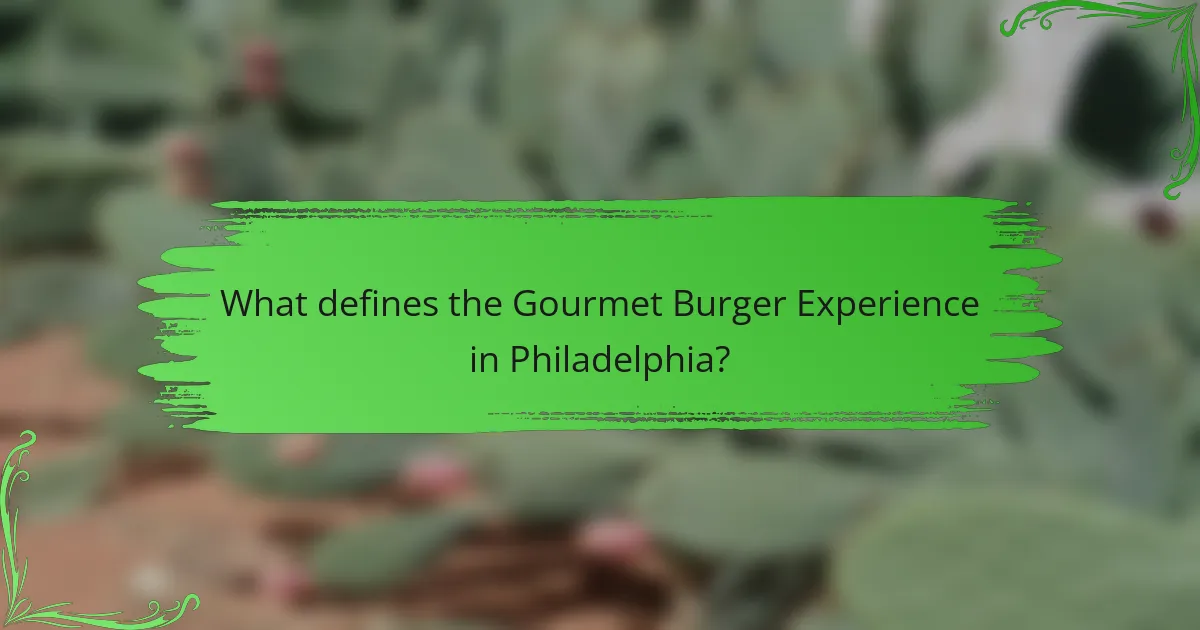 What defines the Gourmet Burger Experience in Philadelphia?