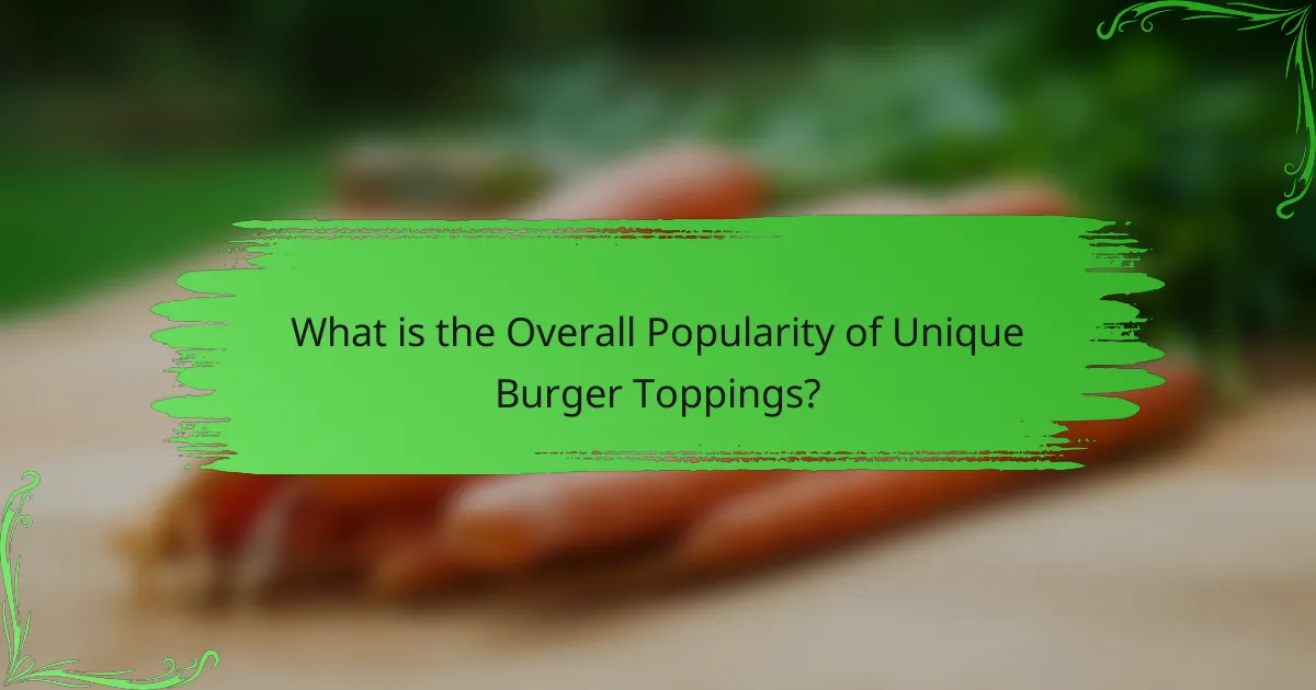 What is the Overall Popularity of Unique Burger Toppings?