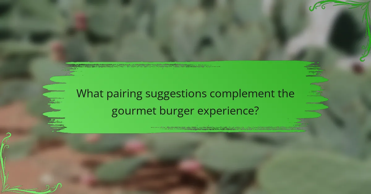 What pairing suggestions complement the gourmet burger experience?